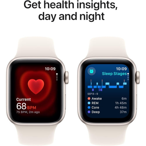 Apple Watch SE (2nd Gen) [GPS 40mm] Smart Watch w/Starlight Aluminum Case & Starlight Sport Band - S/M.
