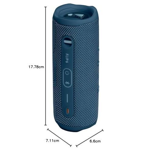 JBL Flip 6 - Portable Bluetooth Speaker with 12 Hours of Playtime, Powerful Sound, IP67 Waterproof and Dustproof, JBL PartyBoost for Multiple Speaker Pairing - Blue