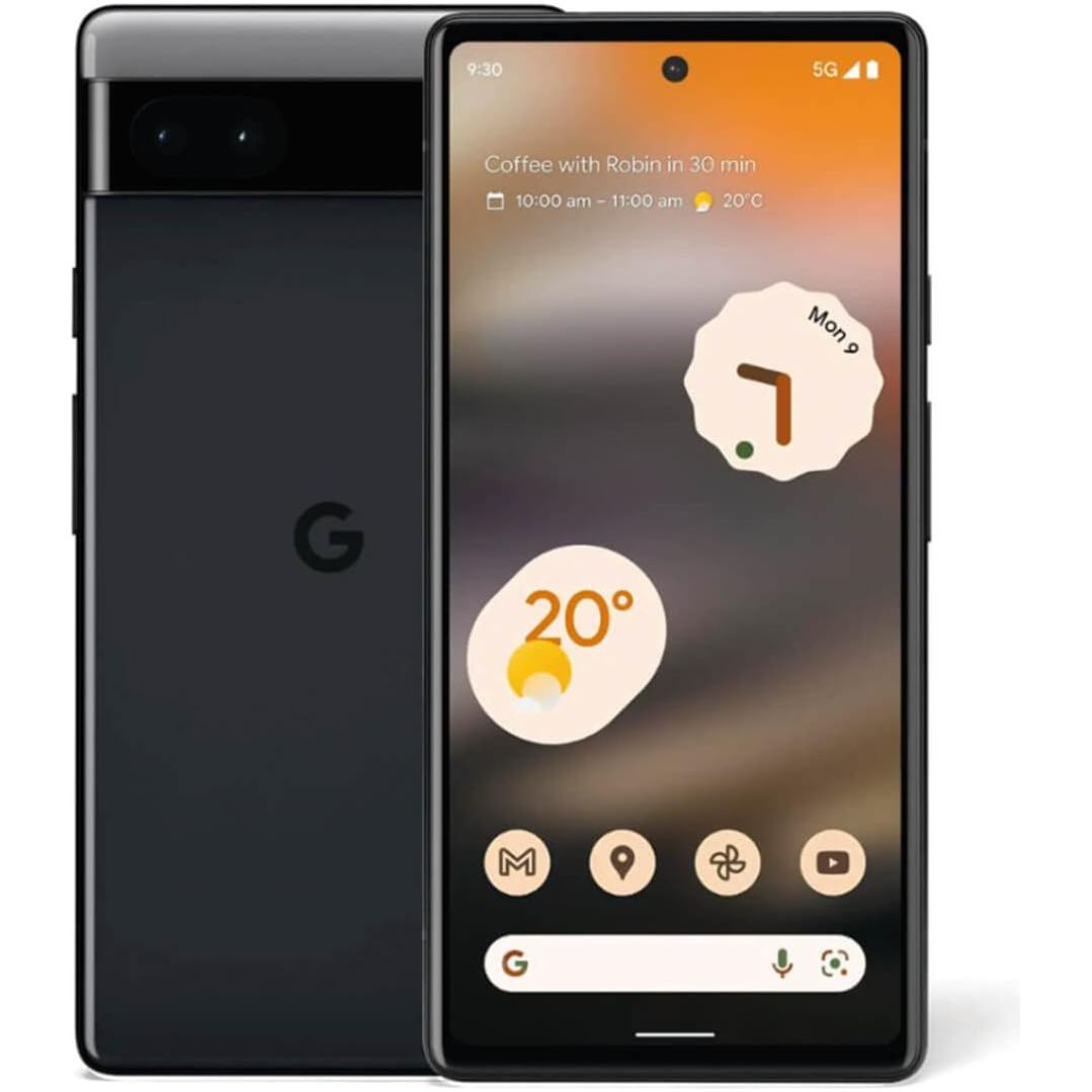 Google Pixel 6a (5G) 128GB+6GB RAM 6.1'' OLED Display Unlocked Smartphone - Charcoal,Black - Brand New