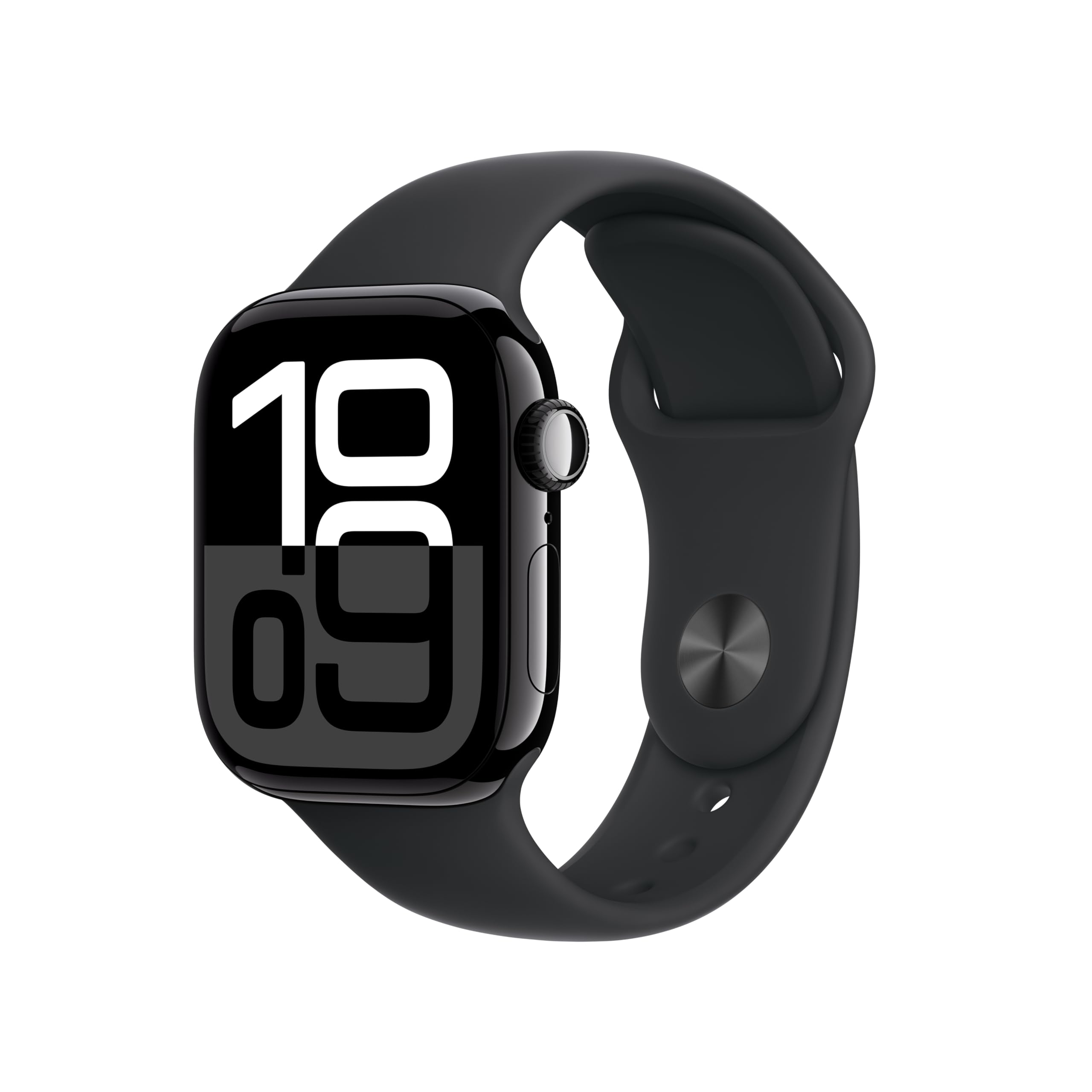 Apple Watch Series 10 [GPS 42mm] Smartwatch with Jet Black Aluminium Case with Black Sport Band. Fitness Tracker, ECG App, Always-On Retina Display, Water-Resistant - Brand New