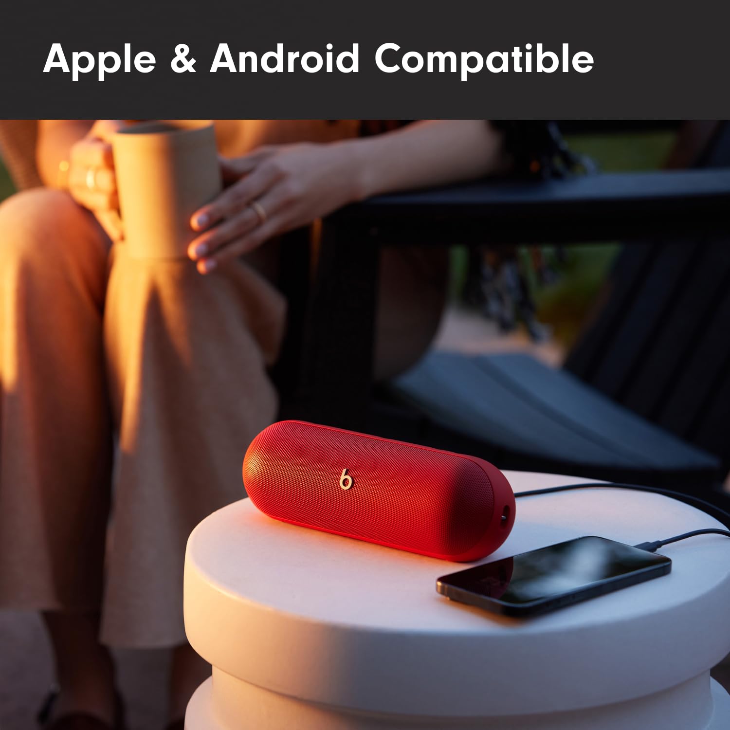 Beats Pill - Wireless Bluetooth Speaker and Portable Charger via USB-C - Up to 24 Hours Battery Life, IP67 Water Resistant, Apple & Android Compatible, Built-in Microphone – Statement Red (New)