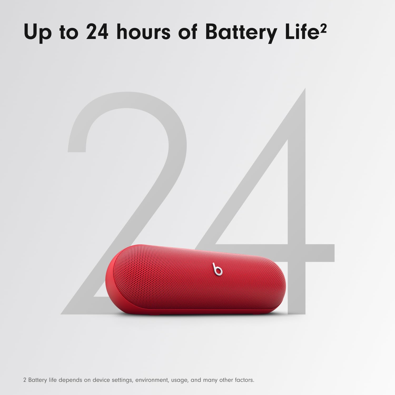Beats Pill - Wireless Bluetooth Speaker and Portable Charger via USB-C - Up to 24 Hours Battery Life, IP67 Water Resistant, Apple & Android Compatible, Built-in Microphone – Statement Red (New)