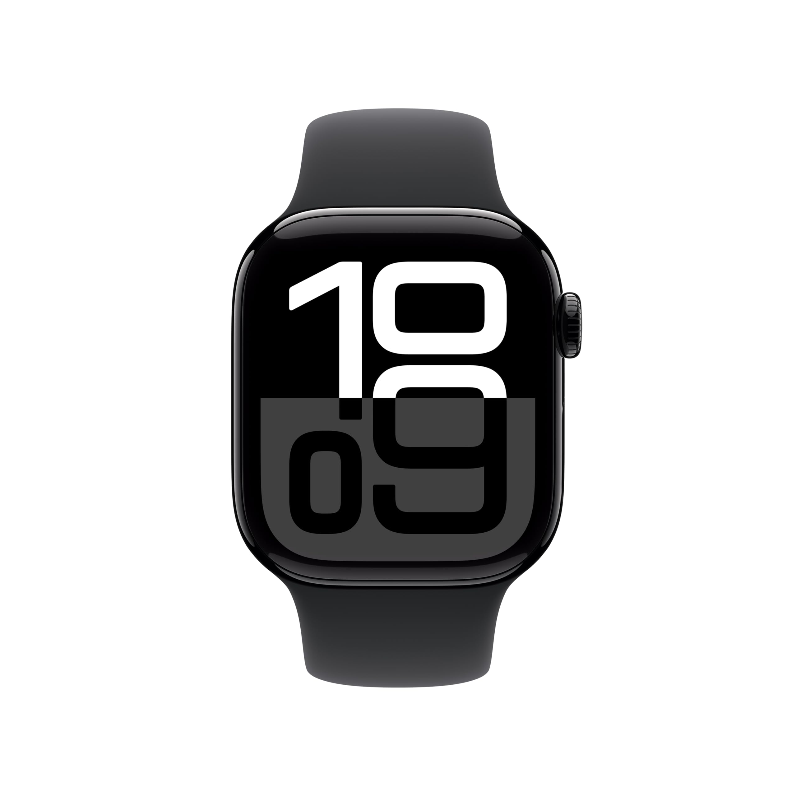 Apple Watch Series 10 [GPS 42mm] Smartwatch with Jet Black Aluminium Case with Black Sport Band. Fitness Tracker, ECG App, Always-On Retina Display, Water-Resistant - Brand New