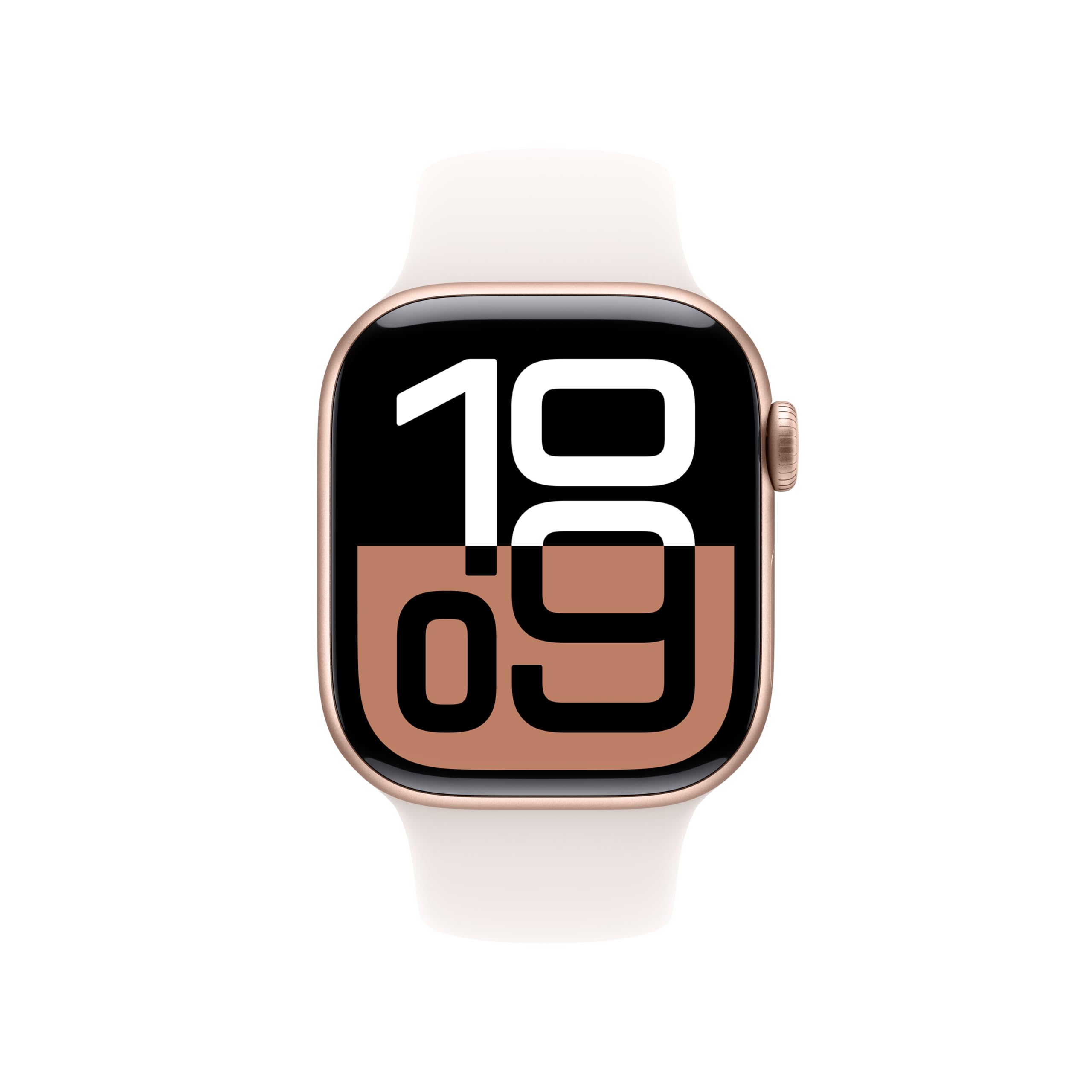 Apple Watch Series 10 [GPS 42mm] Smartwatch with Rose Gold Aluminium Case with Light Blush Sport Band. Fitness Tracker, ECG App, Always-On Retina Display, Water-Resistant - S/M