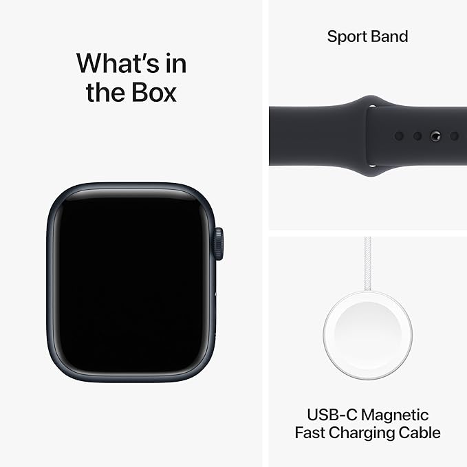 Apple Watch Series 9 GPS +Cellular 45mm Midnight Aluminium Case with Midnight Sport Band- M/L - New