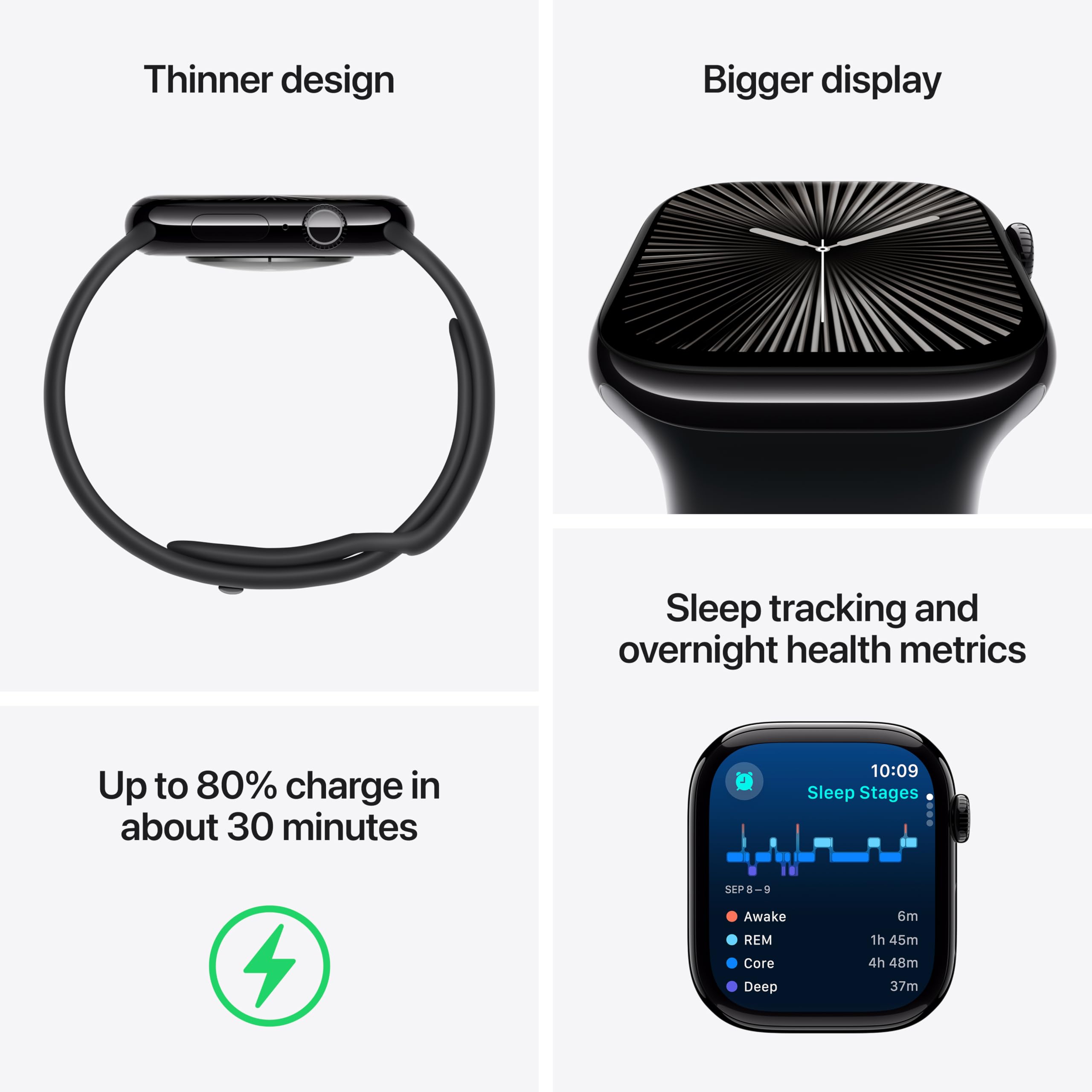 Apple Watch Series 10 [GPS 42mm] Smartwatch with Rose Gold Aluminium Case with Light Blush Sport Band. Fitness Tracker, ECG App, Always-On Retina Display, Water-Resistant - S/M