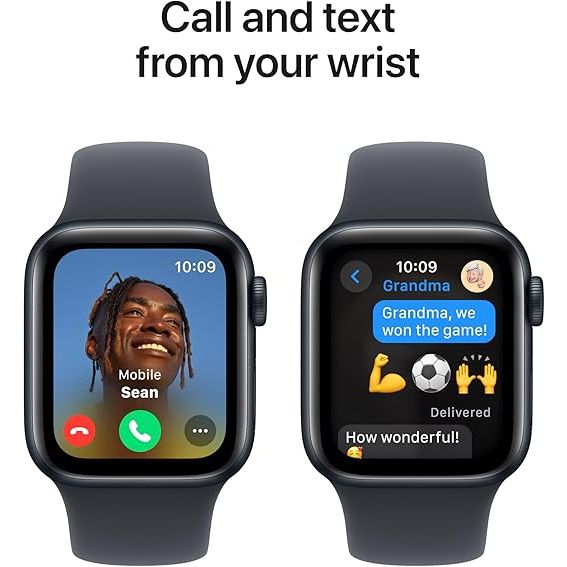 Apple Watch SE (2nd Gen) [GPS 40mm] Smartwatch with Midnight Aluminum Case with Midnight Sport Band S/M. Fitness and Sleep Trackers, Crash Detection, Heart Rate Monitor, Retina Display