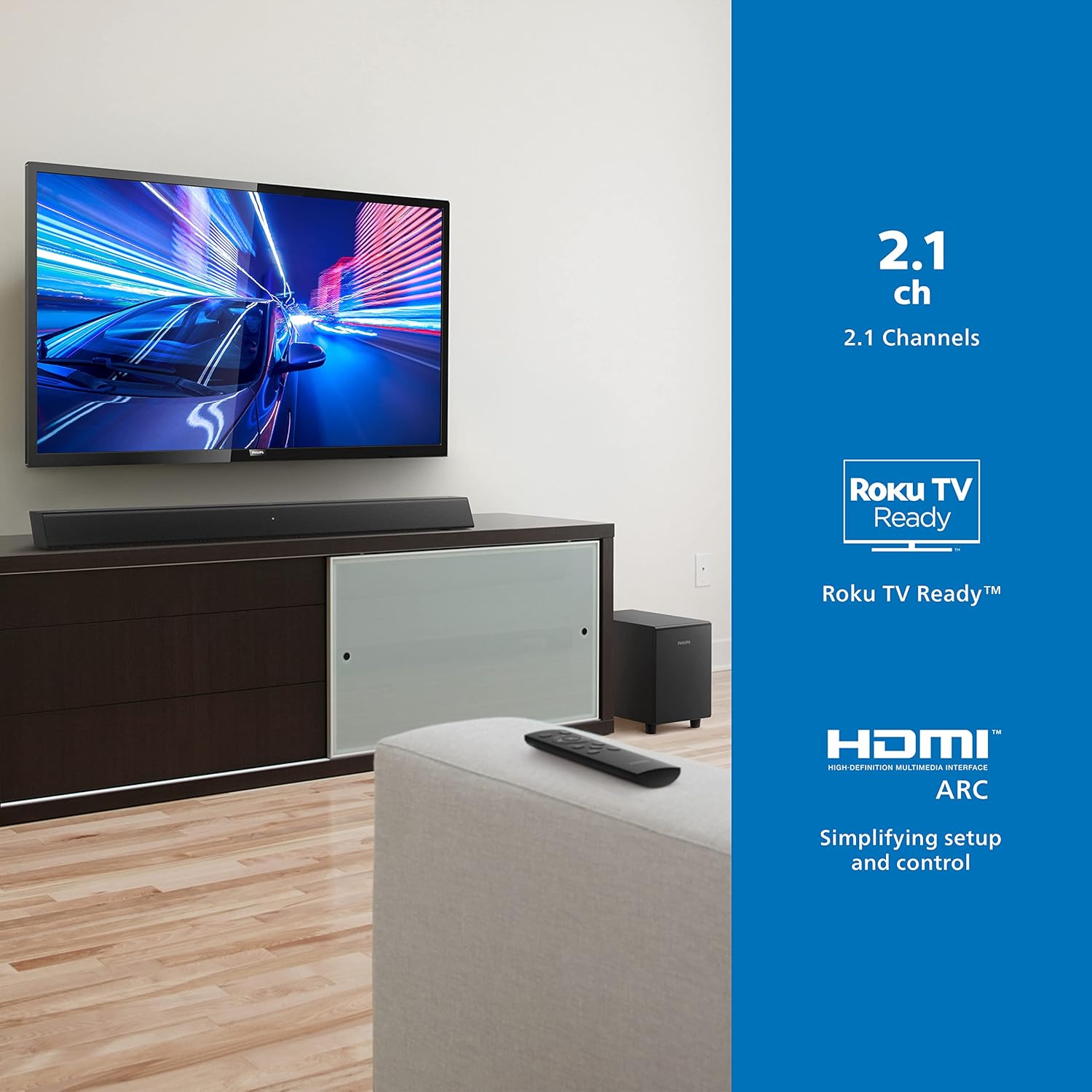 Plan Mobile Philips TAB5306/37 B5306 2.1 Soundbar with Wireless Subwoofer, My Store 