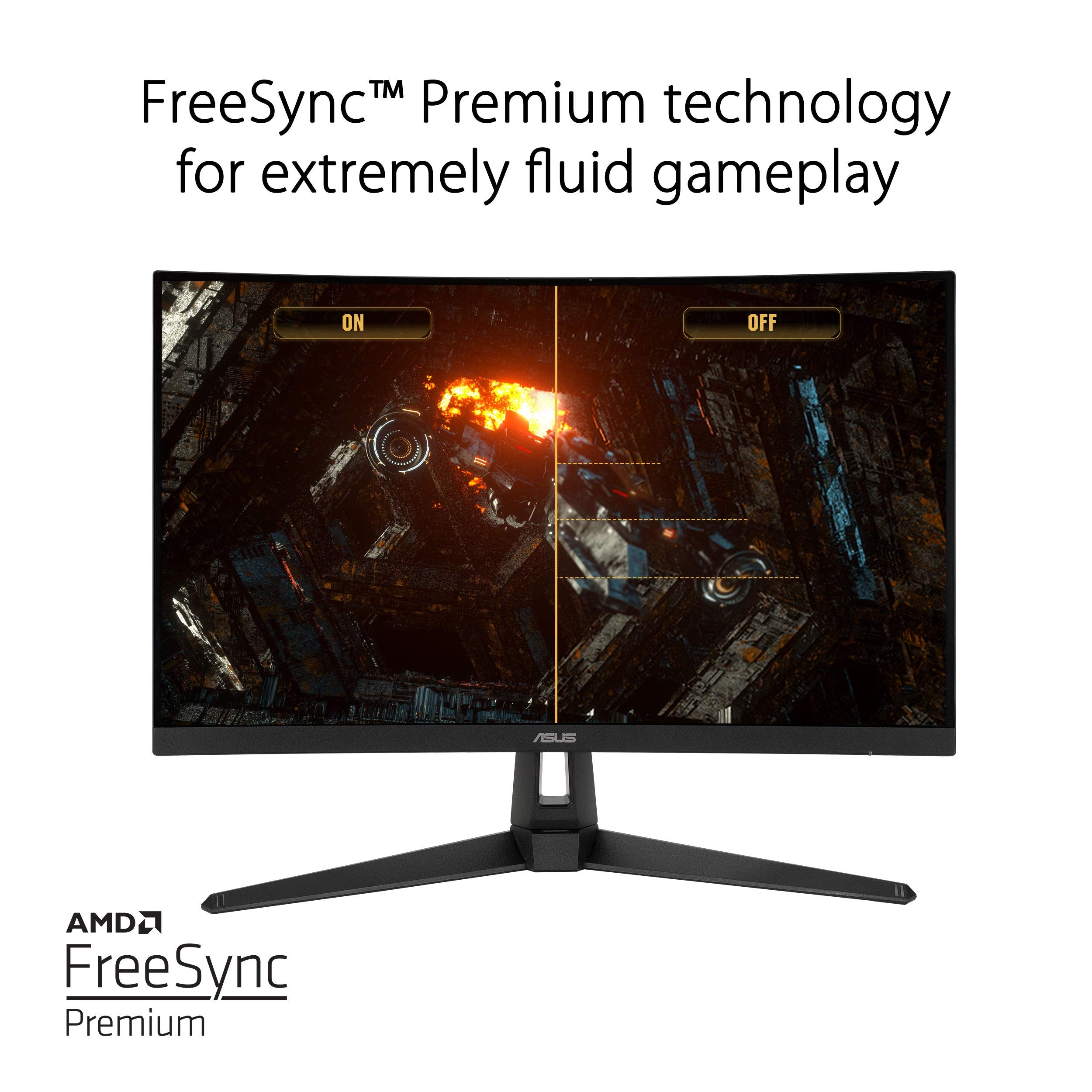 ASUS TUF Gaming 27" 1440P HDR Curved Monitor (VG27WQ1B) - QHD (2560 x 1440), 165Hz (Supports 144Hz), 1ms, Extreme Low Motion Blur, Speaker, FreeSync Premium, VESA Mountable, DisplayPort, HDMI, Black