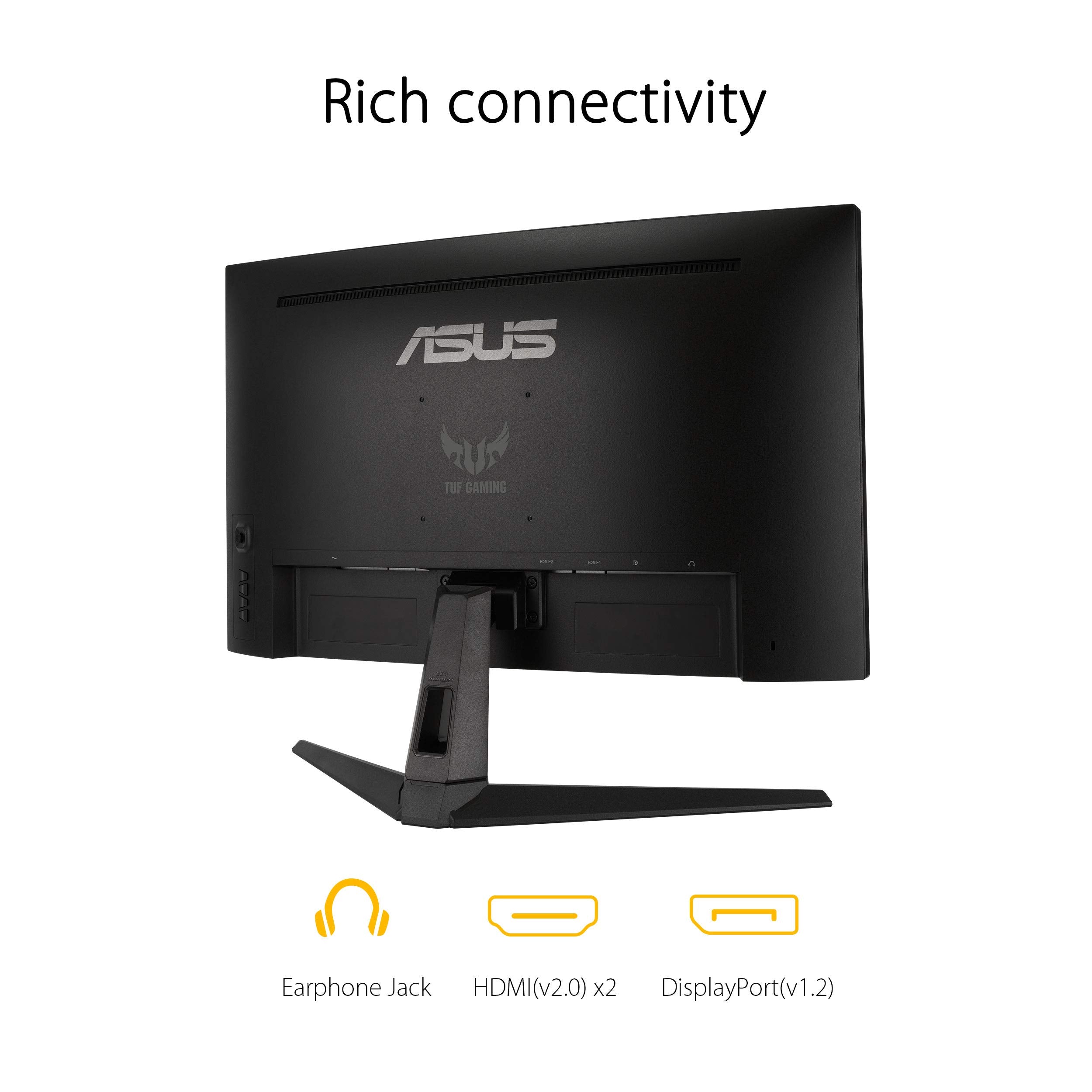 ASUS TUF Gaming 27" 1440P HDR Curved Monitor (VG27WQ1B) - QHD (2560 x 1440), 165Hz (Supports 144Hz), 1ms, Extreme Low Motion Blur, Speaker, FreeSync Premium, VESA Mountable, DisplayPort, HDMI, Black