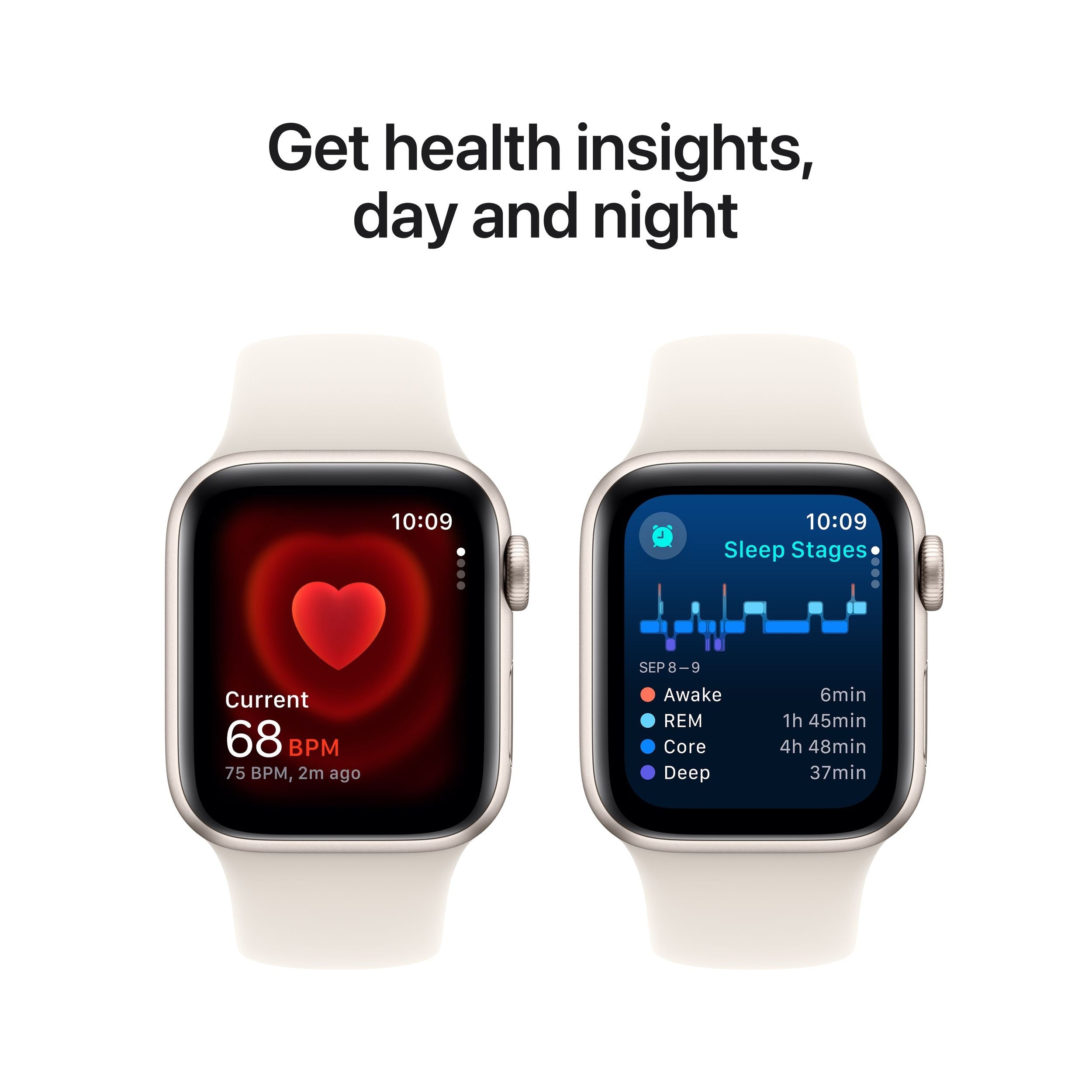 Apple Watch SE 2nd Gen (GPS) 40mm Starlight with Starlight Sport Band - M/L - New