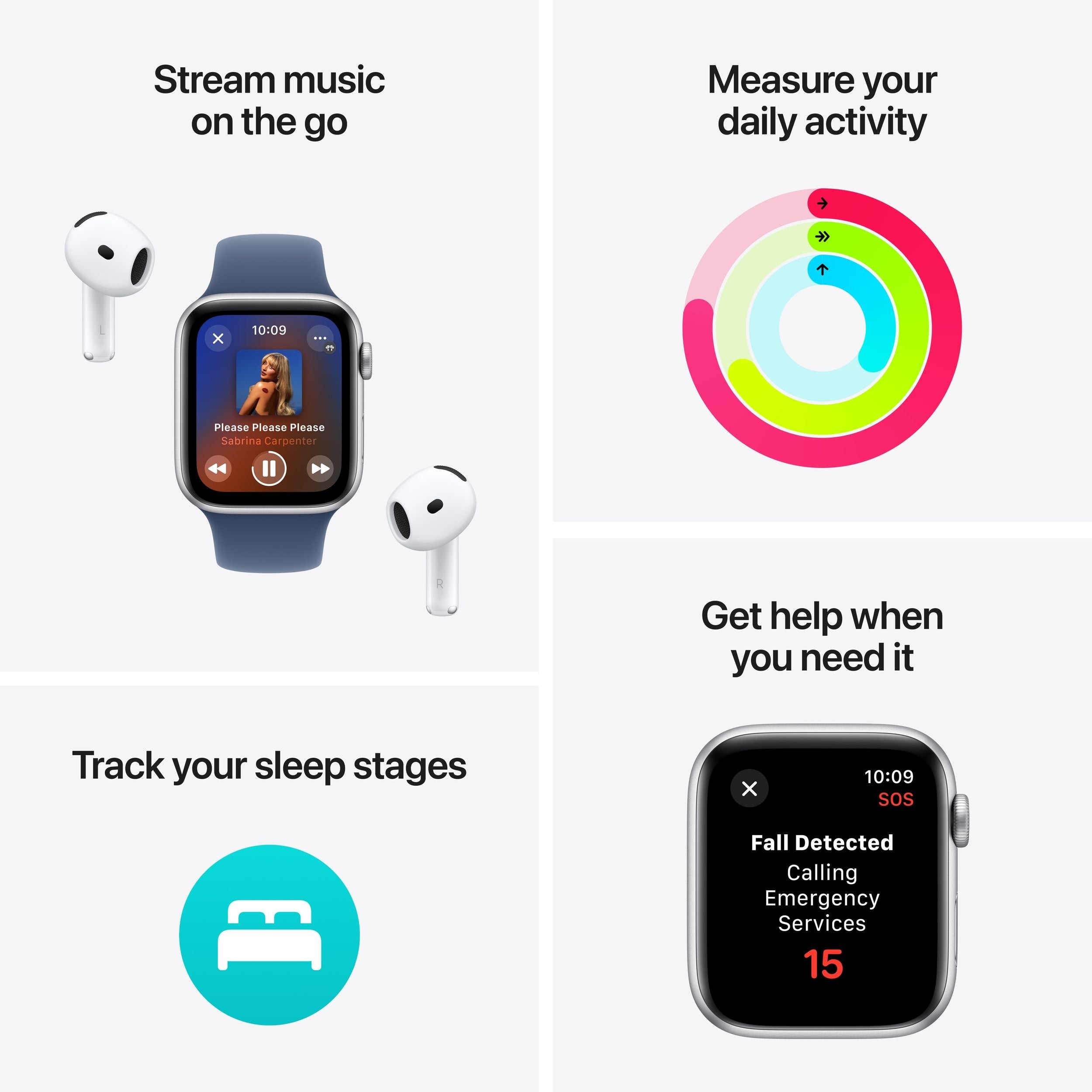 Apple Watch SE 2nd Gen (GPS) 40mm Starlight with Starlight Sport Band - M/L - New