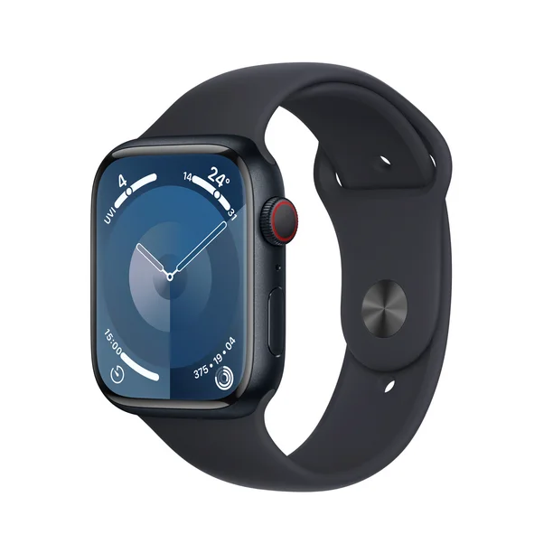 Apple Watch Series 9 GPS +Cellular 45mm Midnight Aluminium Case with Midnight Sport Band- M/L - New