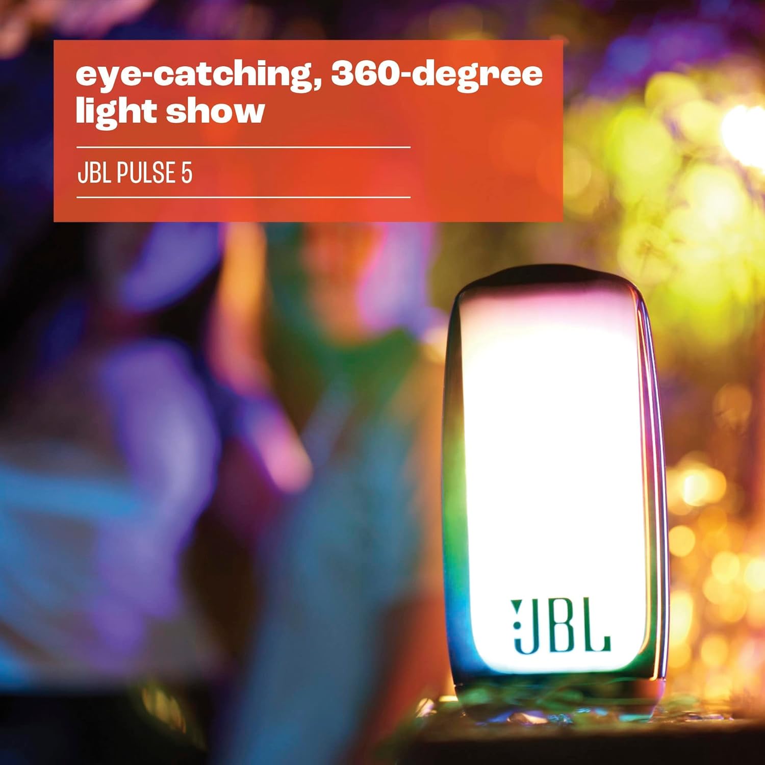 JBL Pulse 5 - Portable Bluetooth Speaker with Dazzling Lights and JBL Original Pro Sound , Black - Open Box